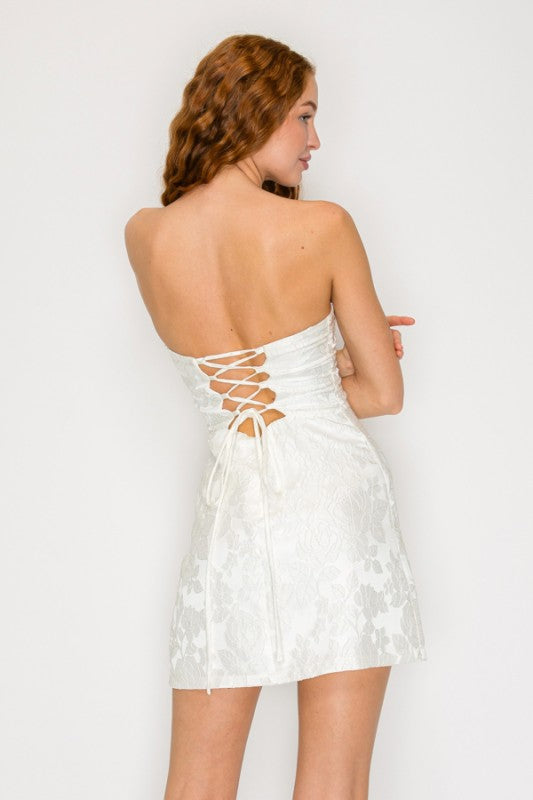 VINTAGE INSPIRED STRAPLESS DRESS