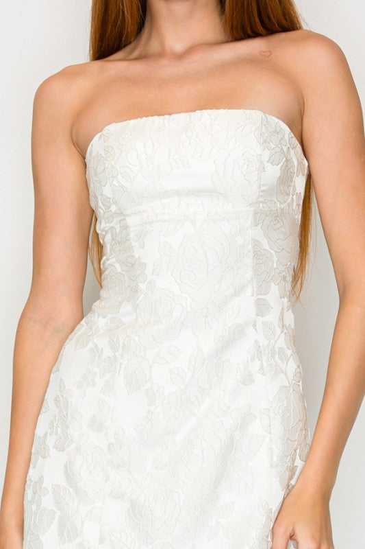 VINTAGE INSPIRED STRAPLESS DRESS