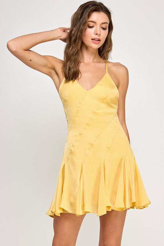 SATIN ALINE MINI DRESS