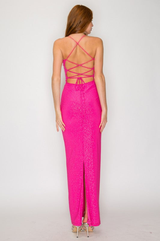 GLITTER SQUARE NECK MAXI DRESS L GLITTER SQUARE NECK MAXI DRESS L
