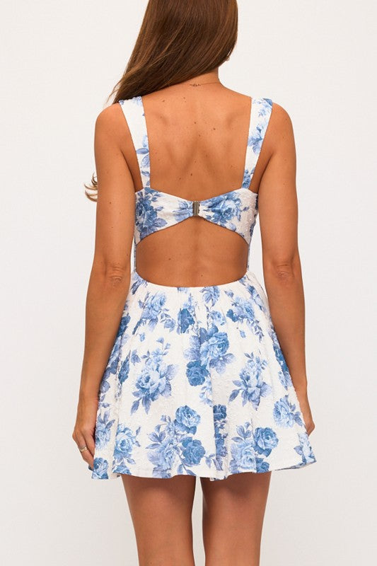 FLORAL FIT AND FLARE DRESS