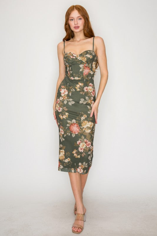 FLORAL MIDI DRESS