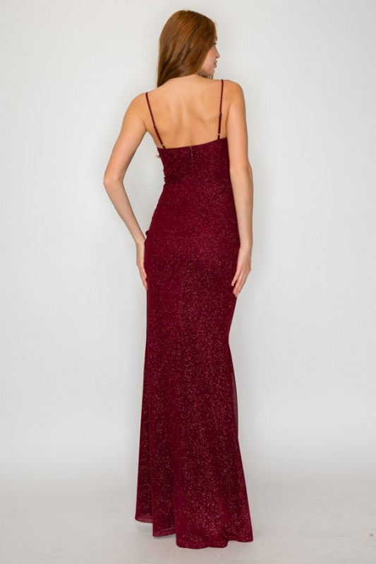 GLITTER CORSET MAXI GOWN