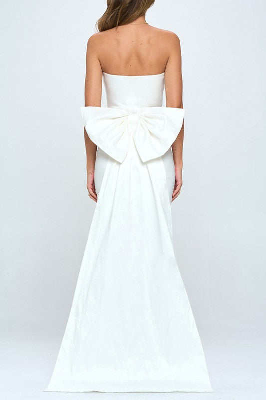 BOW TRAIN MINI STATEMENT DRESS