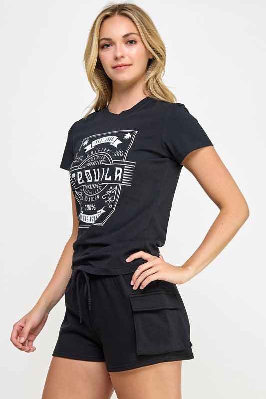 SHORT SLEEVES T-SHIRT WITH TEQUILA  PRINT