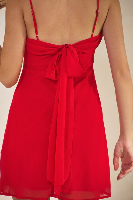 COWL NECK CHIFFON DRESS