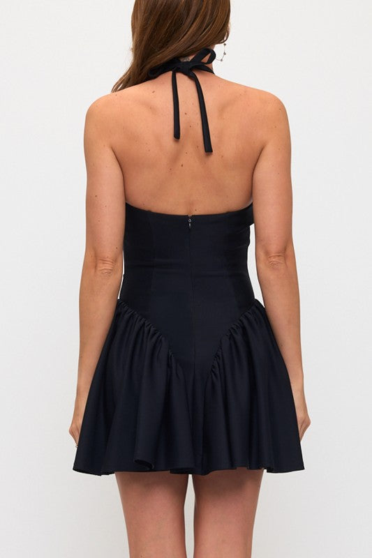 DEEP VNECK MINI DRESS