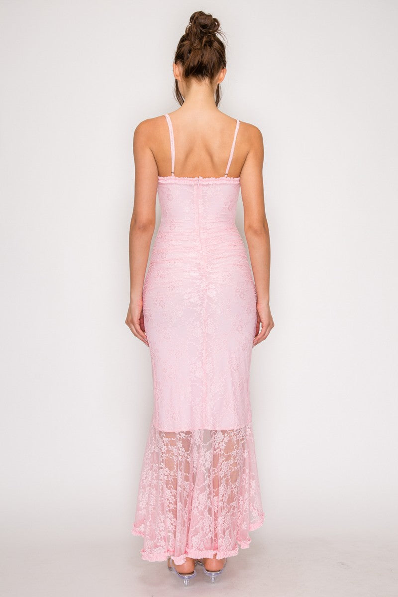 FLORAL LACE HIGH LOW DRESS