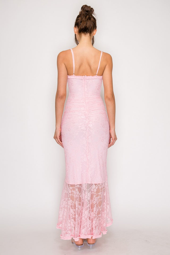 FLORAL LACE HIGH LOW DRESS