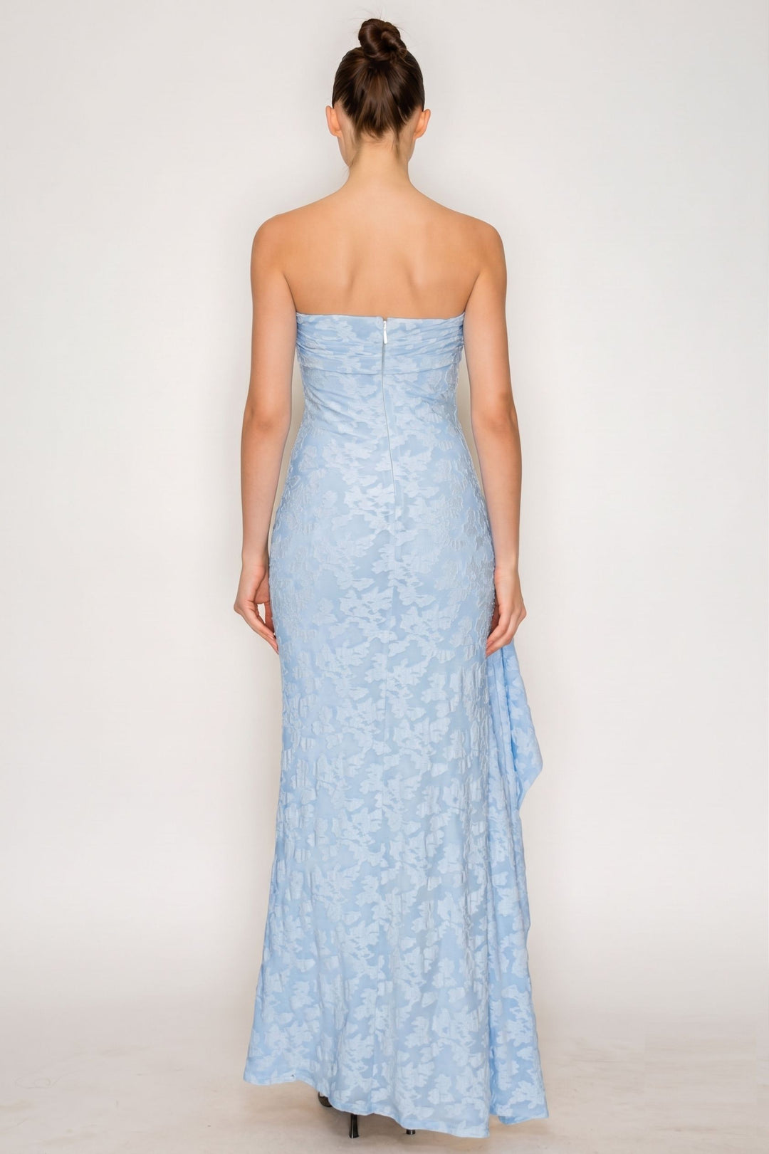 STRAPLESS LACE MAXI DRESS