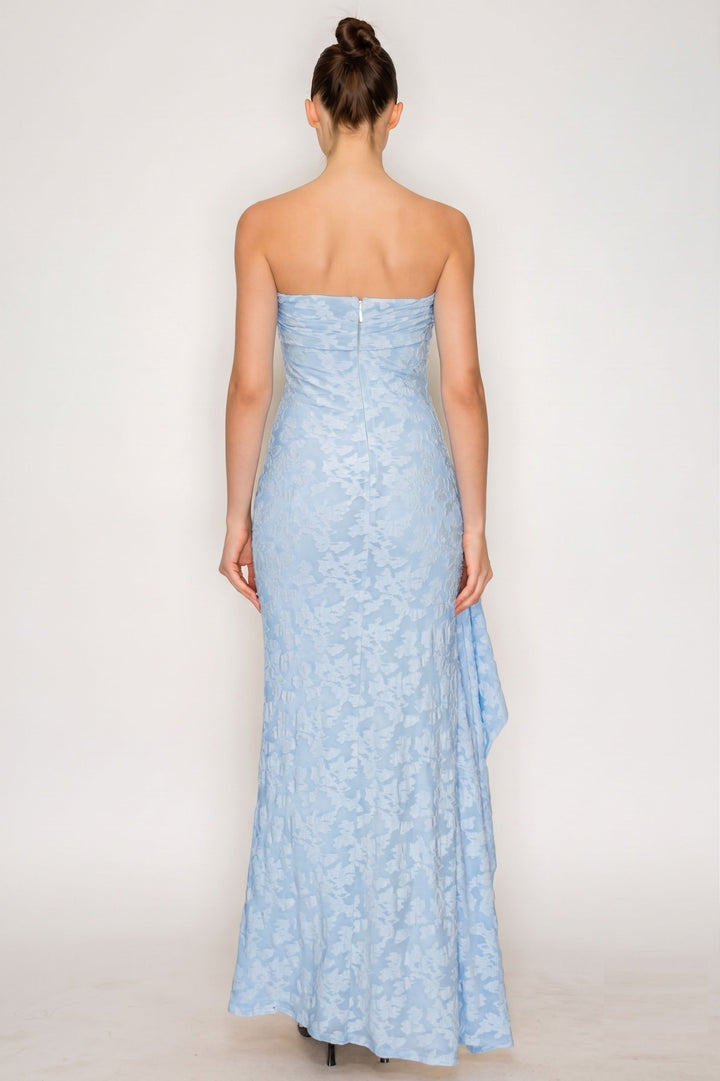STRAPLESS LACE MAXI DRESS