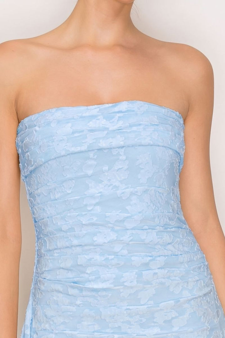 STRAPLESS LACE MAXI DRESS