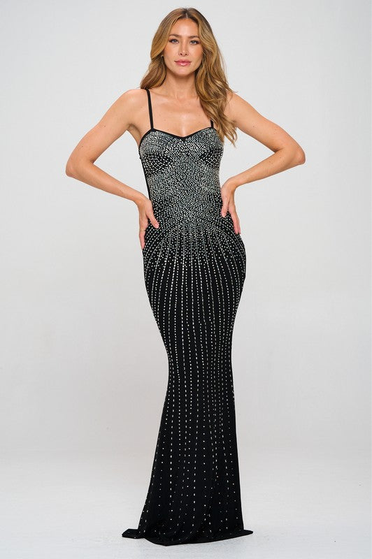 RHINESTONE MERMAID MAXI GOWN