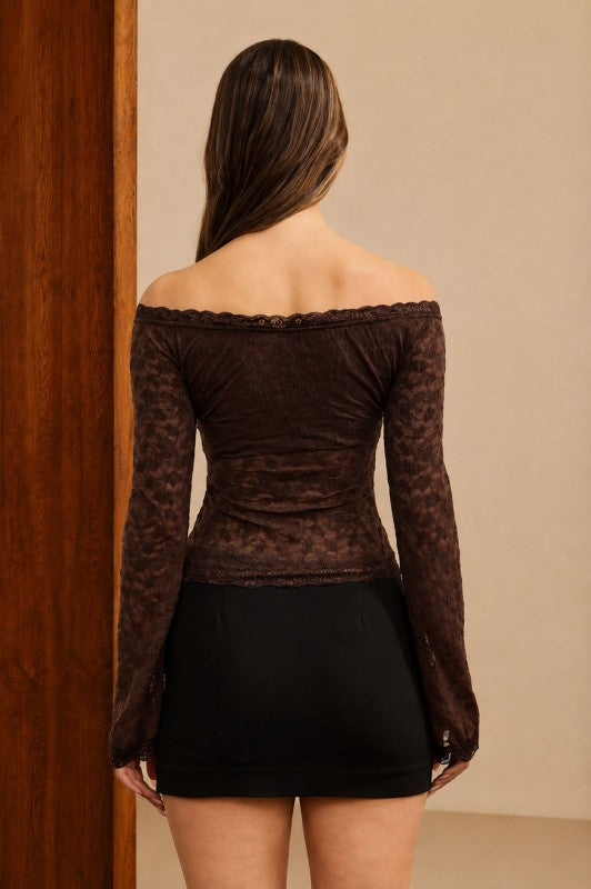LACE OFF SHOULDER TOP