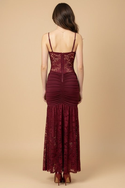 VINTAGE LACE MAXI BODYCON DRESS