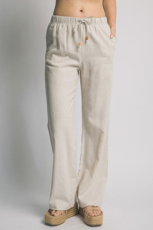 LINEN DRAWSTRING PANTS