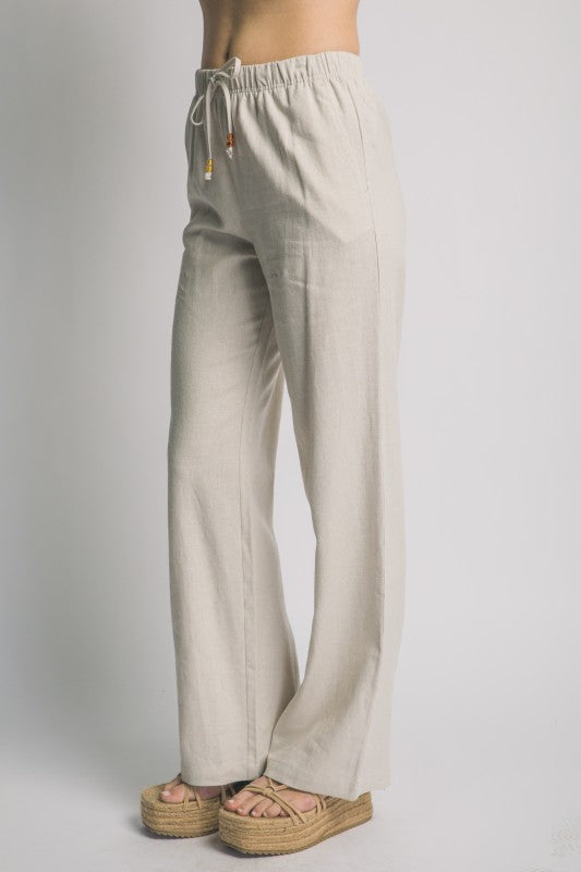 LINEN DRAWSTRING PANTS