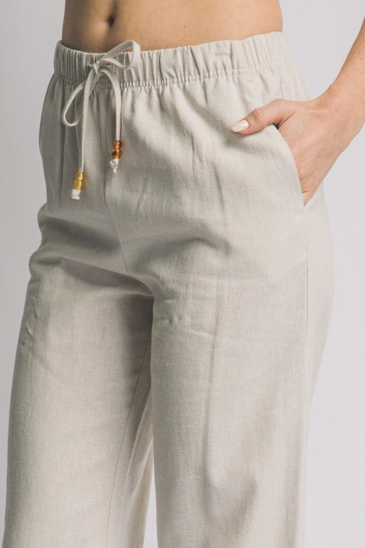 LINEN DRAWSTRING PANTS