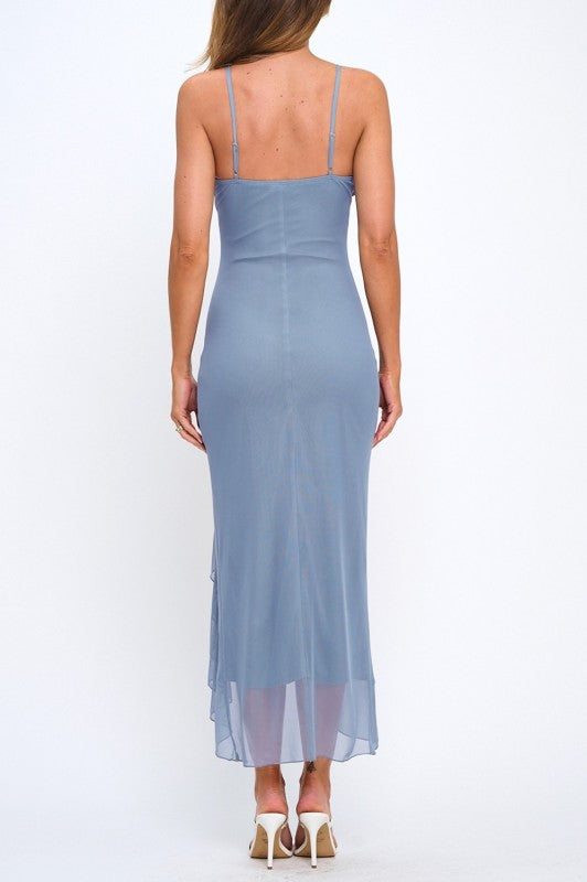 LACE RUFFLE MAXI DRESS