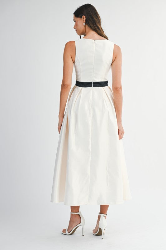 BOW DETAIL MIDI DRESS
