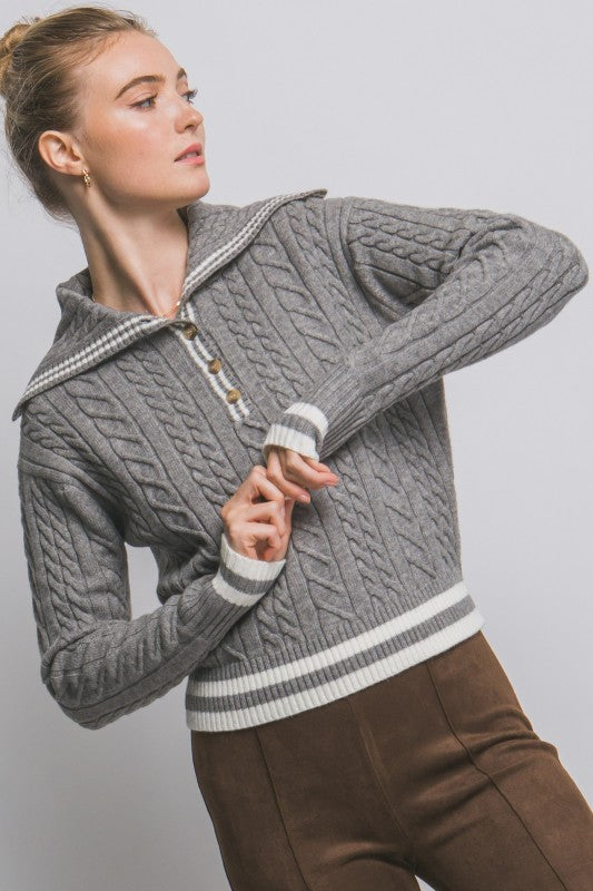 SAILOR COLLAR STATEMENT SWEATER