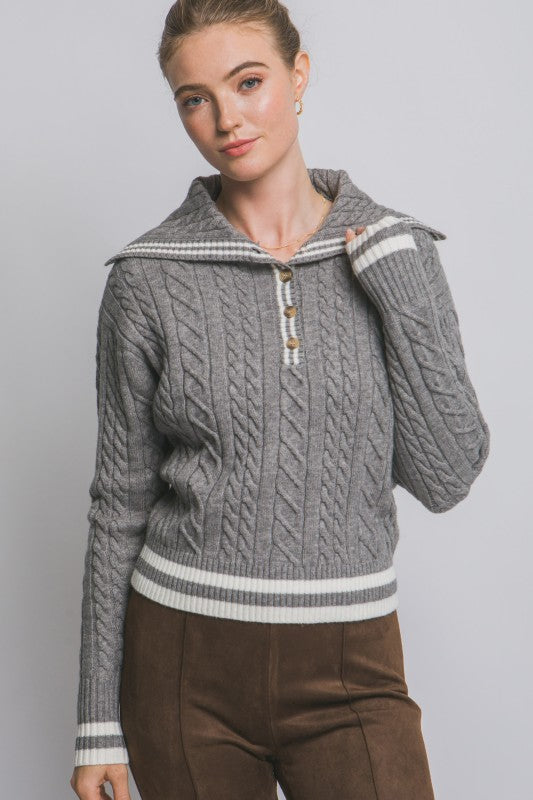 SAILOR COLLAR STATEMENT SWEATER