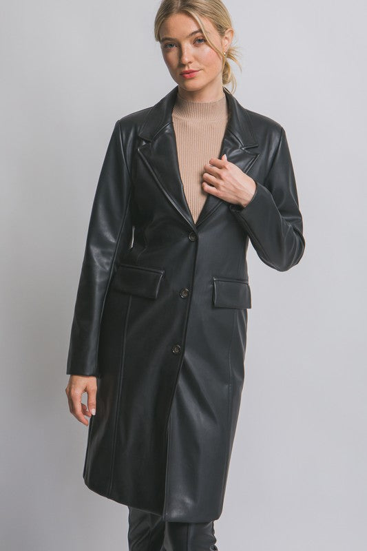 FAUX LEATHER COAT