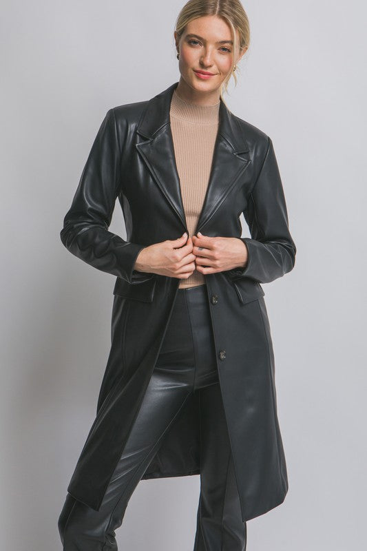 FAUX LEATHER COAT