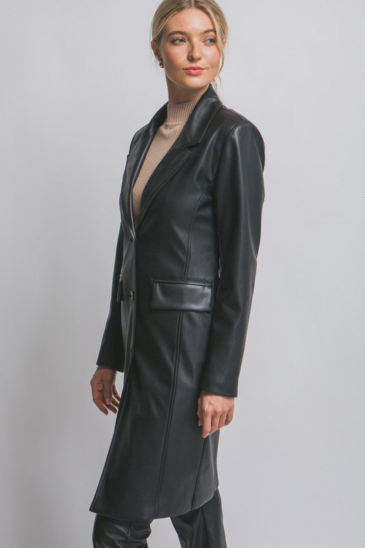FAUX LEATHER COAT
