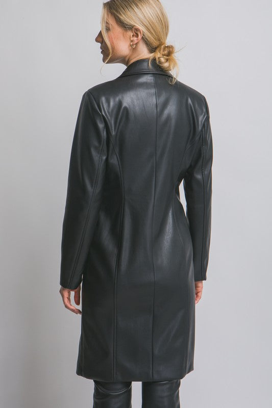 FAUX LEATHER COAT