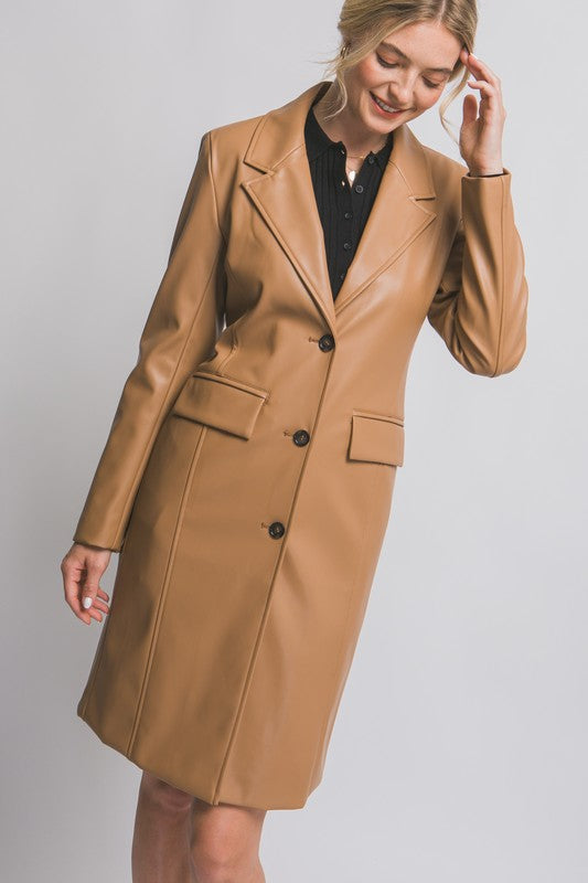 FAUX LEATHER COAT