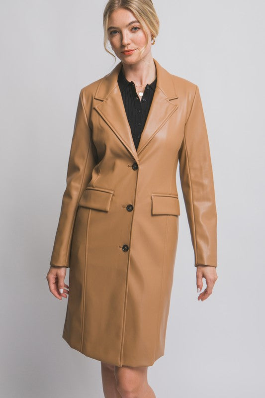 FAUX LEATHER COAT