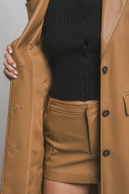 FAUX LEATHER COAT