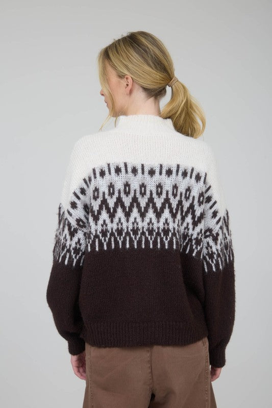 FAIRE ISLE HALF ZIP SWEATER