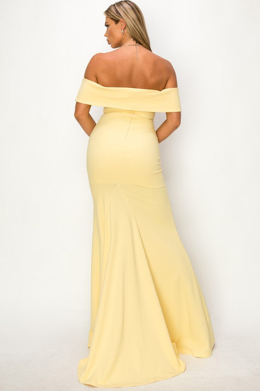 OFF SHOULDER MERMAID MAXI DRESS