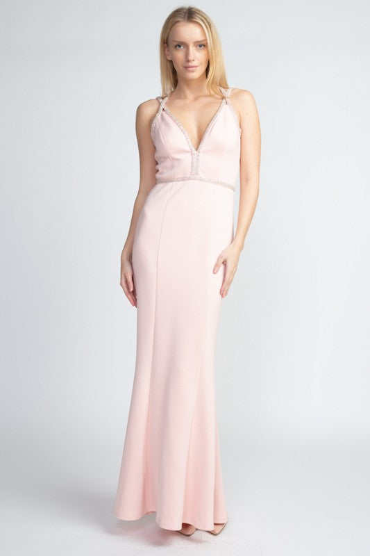 BLUSH SEQUIN DETAIL MAXI GOWN