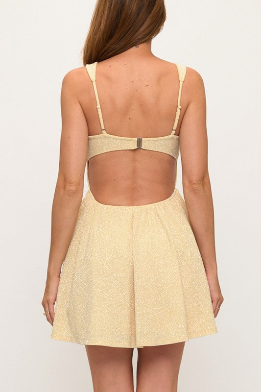GLITTER MINI SKATER DRESS