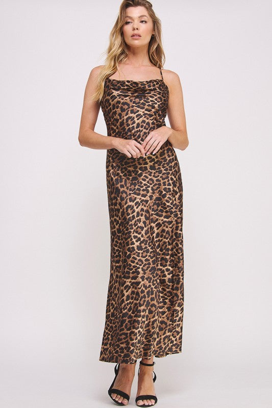 SAVAGE NIGHTS LEOPARD MIDI DRESS