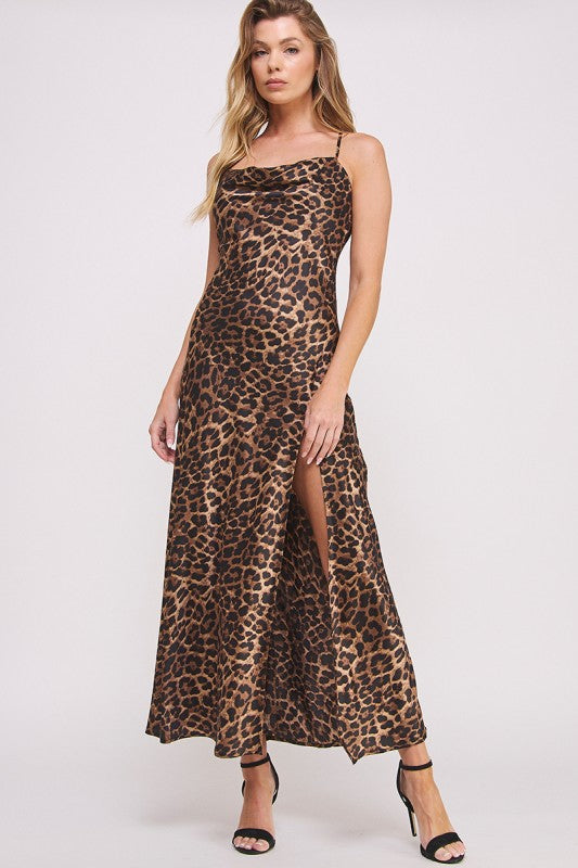 SAVAGE NIGHTS LEOPARD MIDI DRESS