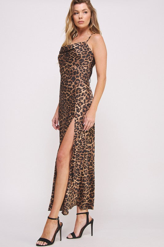SAVAGE NIGHTS LEOPARD MIDI DRESS