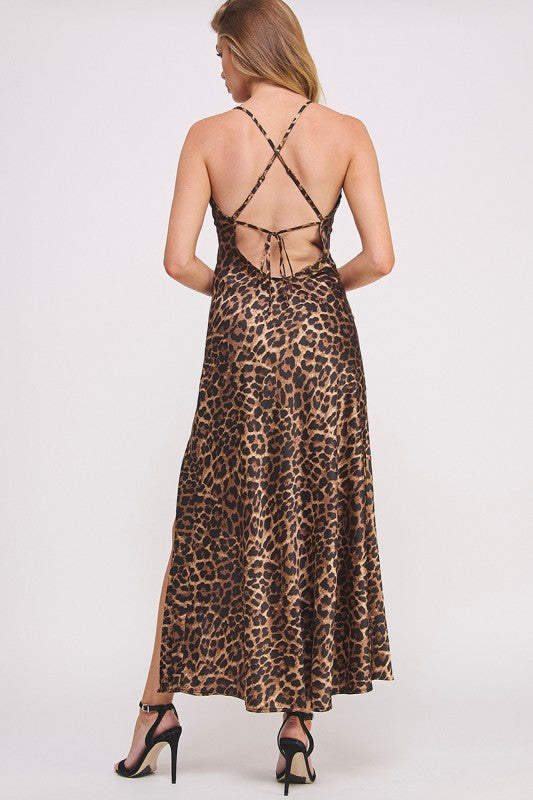 SAVAGE NIGHTS LEOPARD MIDI DRESS