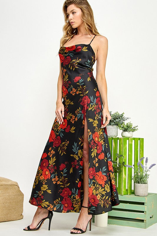 NOCTURNE BOTANIQUE MIDI DRESS