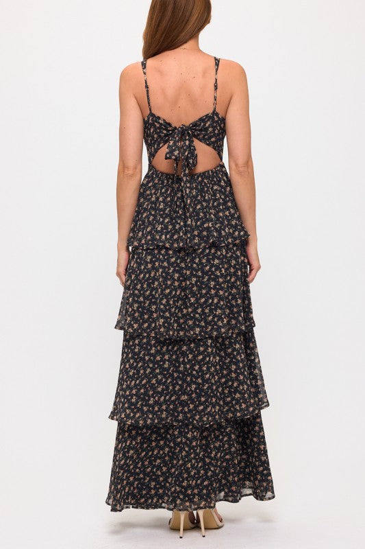 FLORAL RUFFLED MAXI DRESS