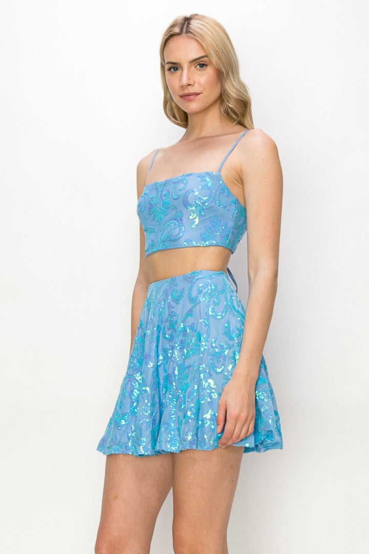 JULIA TWO PIECE STATEMENT SEQUIN SET
