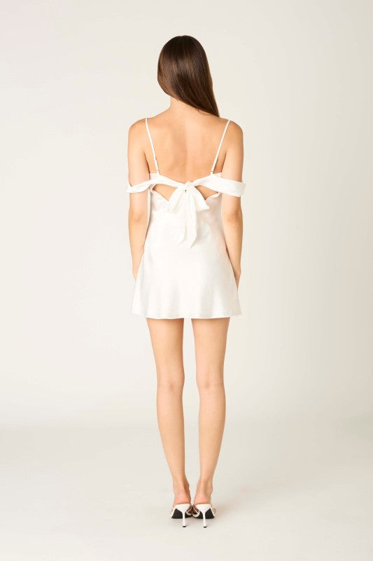 OFF SHOULDER A-LINE MINI DRESS