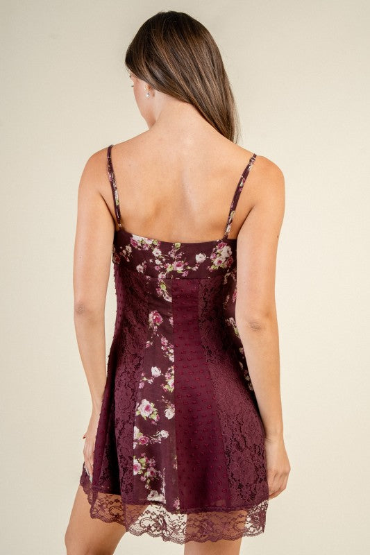 FIT & FLARE MIX MEDIA MINI DRESS