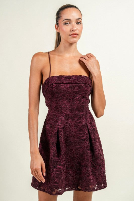 FLORAL DETAIL SKATER DRESS