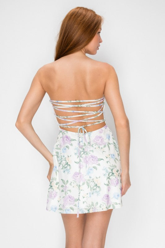 FLORAL OPEN BACK DRESS