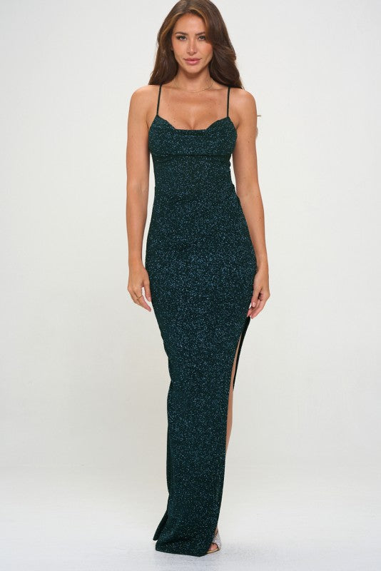 SPARKLY BODYCON MAXI DRESS