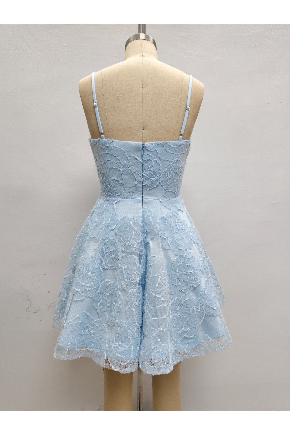 FLORAL ROSETTE LACE FLARED MINI